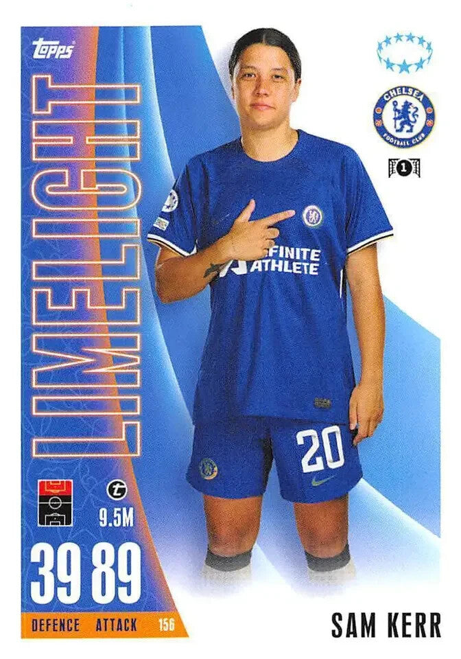 Match Attax Extra 23 24 2024 Chelsea Sam Kerr Limelight Trading Card