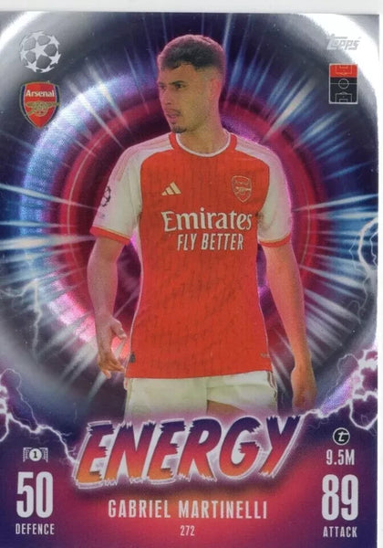 Match Attax Extra 23/24 Gabriel Martinelli Arsenal Energy Trading Card