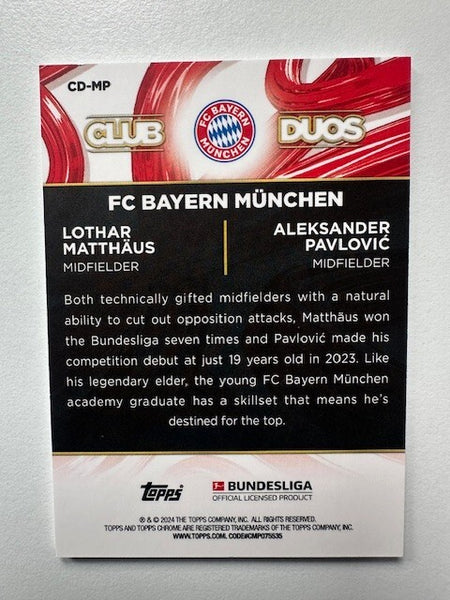 Topps 60 Years Celebration Bundesliga 2023/24 Matthaus & Pavlovic Duo Card CD-MP
