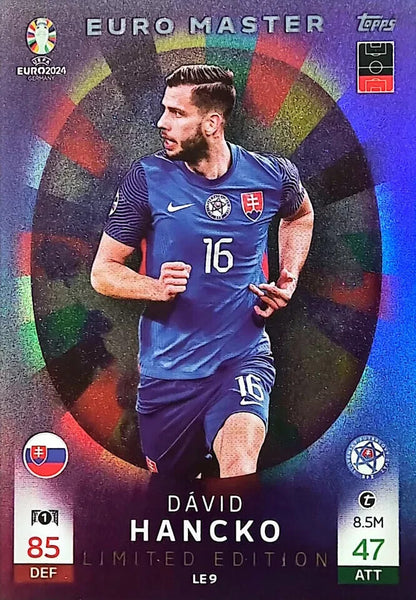 Match Attax UEFA Euro 2024 David Hancko Master Limited Edition Trading Card