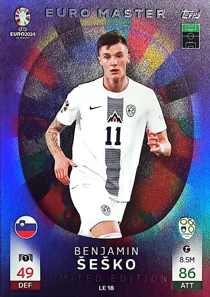 Match Attax UEFA Euro 2024 Benjamin Sesko Master Limited Edition Trading Card