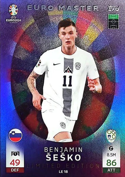 Match Attax UEFA Euro 2024 Benjamin Sesko Master Limited Edition Trading Card