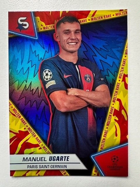 Topps Superstars 2024 23/24 Manuel Ugarte Molten Rare PSG Card #115