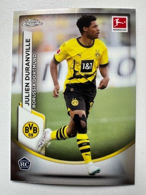 Topps Chrome Bundesliga 2023/24 Julien Duranville Borussia Dortmund Card No 27