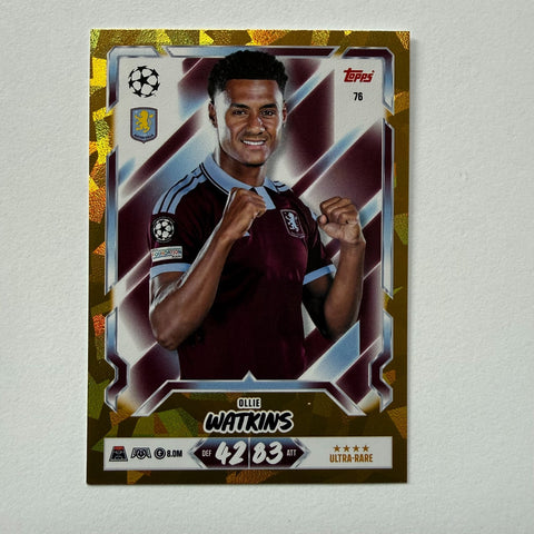 Topps Match Attax 2026/27 Ollie Watkins #76 Ultra Rare Aston Villa 20th