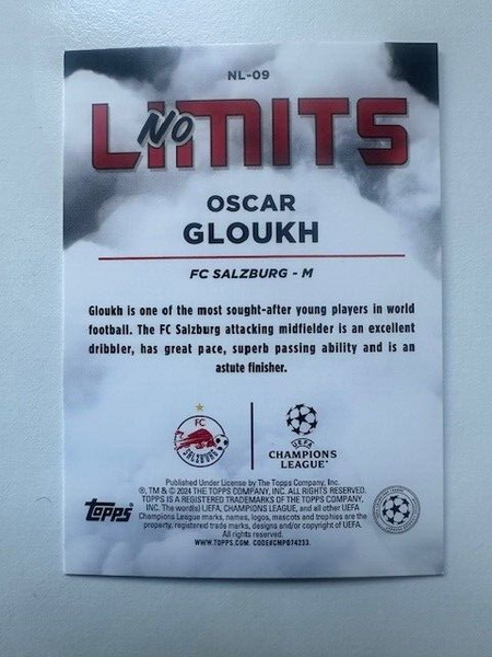 Topps Superstars 2024 23/24 Oscar Gloukh Salzburg No Limits Trading Card
