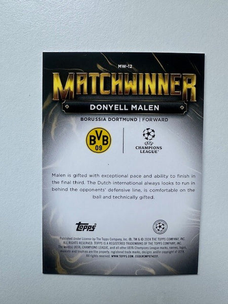 Topps Superstars 2024 23/24 Donyell Malen Matchwinner Dortmund Card MW-12