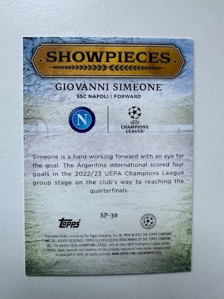 Topps Superstars 2024 23/24 Giovanni Simeone Showpieces Napoli Trading Card