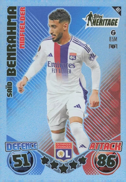Topps Match Attax 2024/2025 24/25 Said Benrahma Heritage Olympique Lyonnais