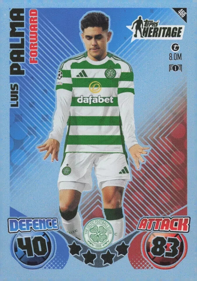 Topps Match Attax 2024/2025 24/25 Luis Palma Heritage Celtic Card #466