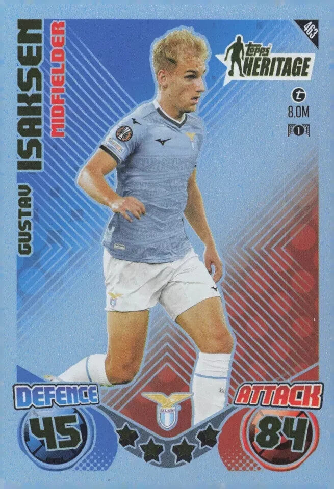 Topps Match Attax 2024/2025 24/25 Gustav Isaksen Heritage Lazio Card #463