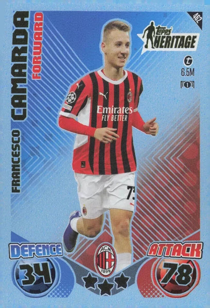 Topps Match Attax 2024/2025 24/25 Francesco Camarda Heritage AC Milan Card #462