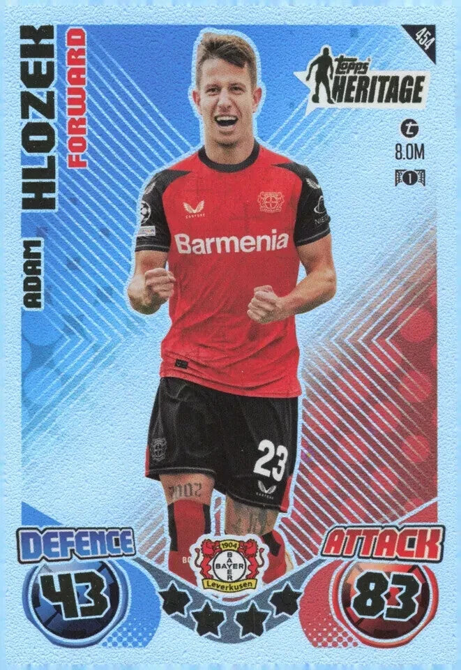 Topps Match Attax 2024/2025 24/25 Adam Hlozek Heritage Bayer 04 Leverkusen #454