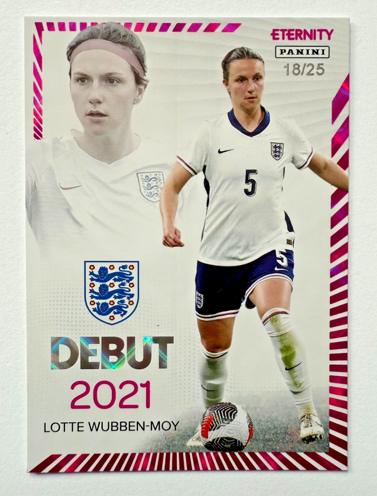 Panini Eternity Lionesses 2025 Lotte Wubben-Moy England Debut Magenta Card /25