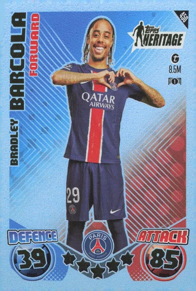 Topps Match Attax 2024/2025 24/25 Bradley Barcola Heritage Paris Saint-Germain