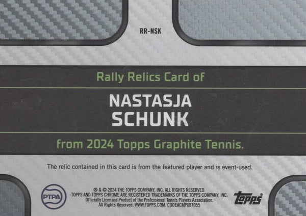 Topps 2024 Graphite Tennis Nastasja Schunk Relic Event Used Rookie Chrome Card