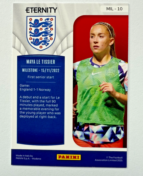 Panini Eternity Lionesses 2025 Maya Le Tissier England Milestone Magenta /25