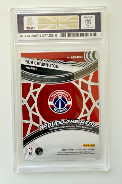 Panini Revolution 2024-25 Bub Carrington RC Auto MGC 8 Rookie Card