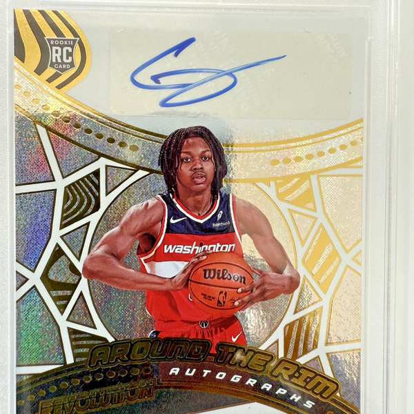 Panini Revolution 2024-25 Bub Carrington RC Auto MGC 8 Rookie Card