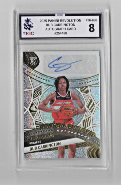 Panini Revolution 2024-25 Bub Carrington RC Auto MGC 8 Rookie Card