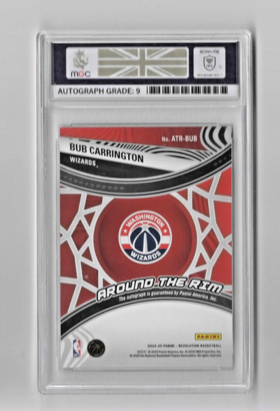 Panini Revolution 2024-25 Bub Carrington RC Auto MGC 8 Rookie Card