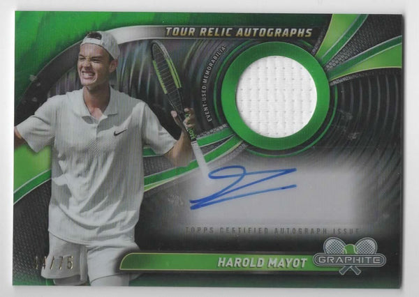 Topps 2024 Graphite Tennis Harold Mayot Relic Autograph Auto Chrome Card /75