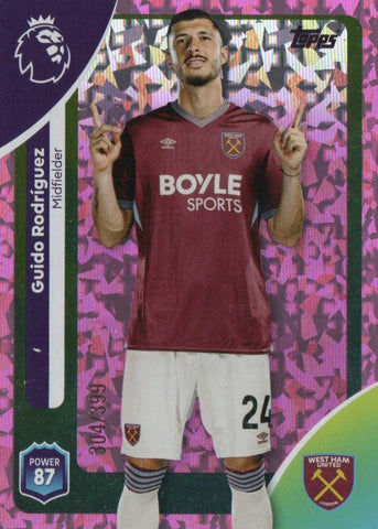 Topps Premier League 25/26 Guido Rodriguez West Ham Pink Parallel Card /399