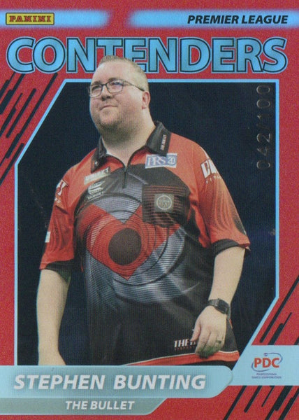 2025 Panini PDC Premier League Darts Stephen Bunting RED Contenders /100