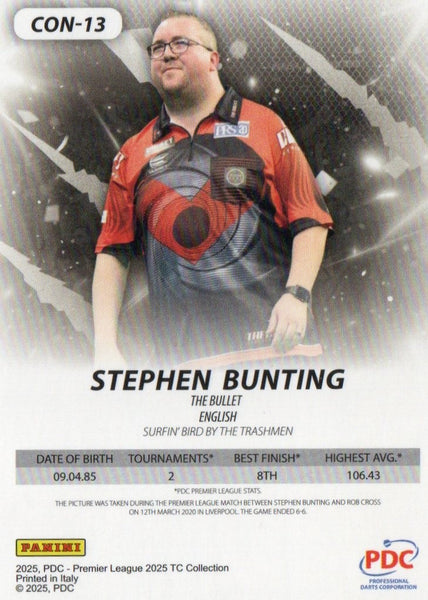 2025 Panini PDC Premier League Darts Stephen Bunting RED Contenders /100