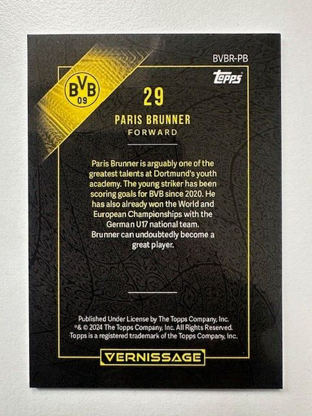 Topps Vernissage Borussia Dortmund 2023/24 Paris Brunner Flair Card - No.29