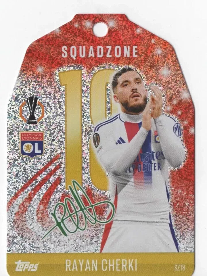 Topps Match Attax 2024/2025 24/25 Rayan Cherki Lyon Squadzone Festive SZ 18