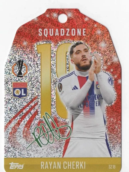 Topps Match Attax 2024/2025 24/25 Rayan Cherki Lyon Squadzone Festive SZ 18