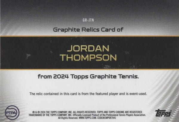 Topps Graphite 2024 Jordan Thompson Relic Chrome Tennis Card