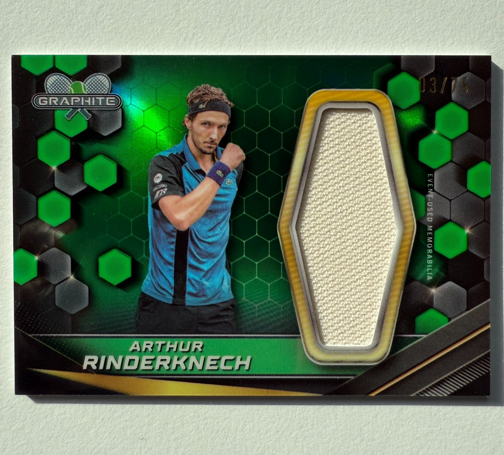 Topps 2024 Graphite Tennis Arthur Rinderknech Green Relic Card 03/75