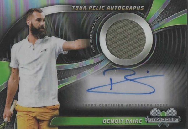 Topps 2024 Graphite Tennis Benoit Paire Tour Relic Autograph Auto Chrome Card