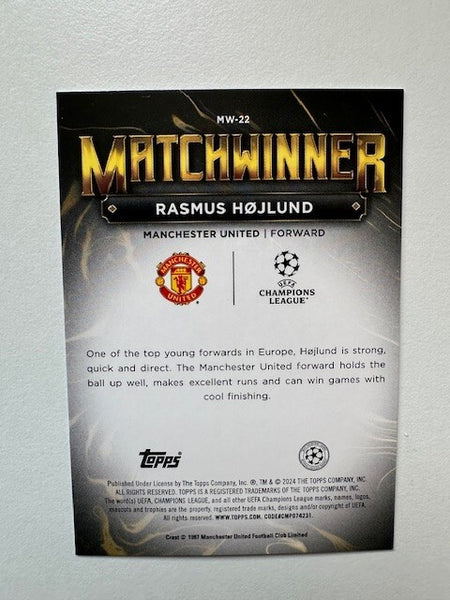 Topps Superstars 2024 23/24 Rasmus Hojlund Matchwinner Manchester United Card