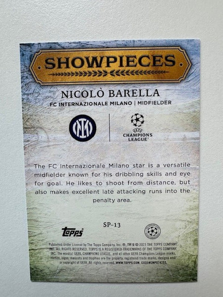 Topps Superstars 2024 23/24 Nicola Barella Showpieces Inter Milan Card