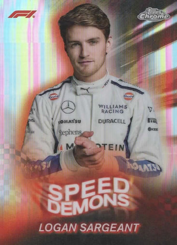 Topps Chrome Formula 1 2024 Speed Demon Logan Sargeant Williams Racing Card