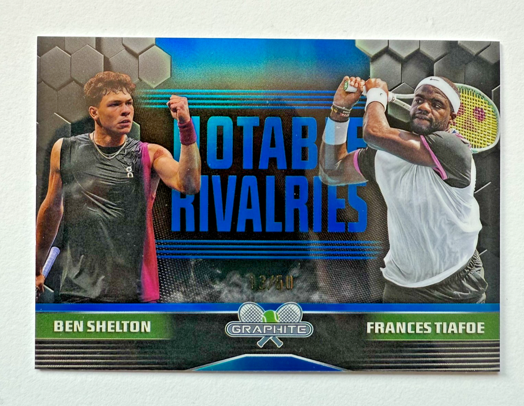 Topps 2024 Graphite Tennis Shelton Tiafoe Notable Rivalries Chrome Card 13/50