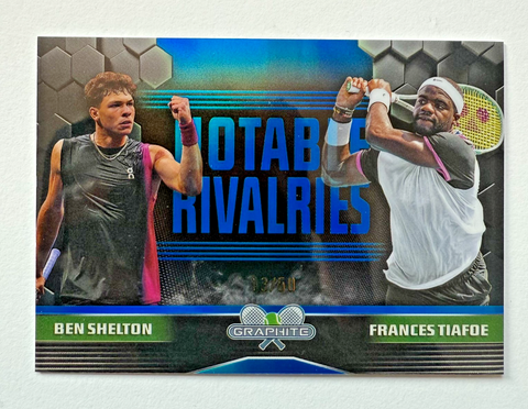 Topps 2024 Graphite Tennis Shelton Tiafoe Notable Rivalries Chrome Card 13/50
