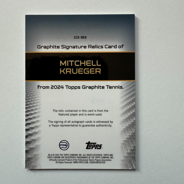 Topps 2024 Graphite Tennis Mitchell Krueger Relic Autograph Auto Rare Card 33/50
