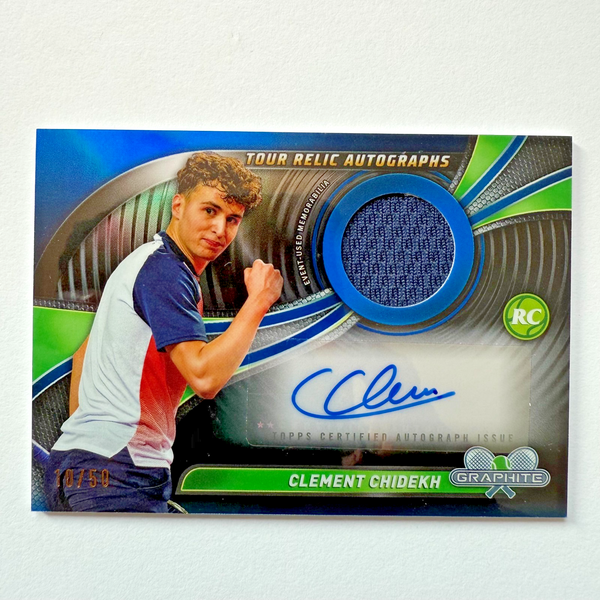 Topps Graphite 2024 Clement Chidekh Rookie Relic Auto Chrome /50 RC Card