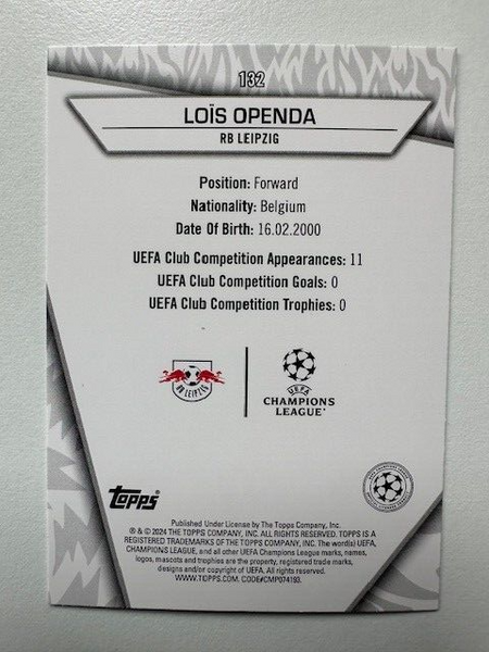 Topps Superstars 2024 23/24 Lois Openda Rare RB Leipzig Card #132