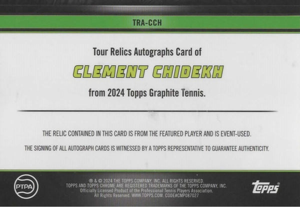 Topps Graphite 2024 Clement Chidekh Rookie Relic Auto Chrome /50 RC Card