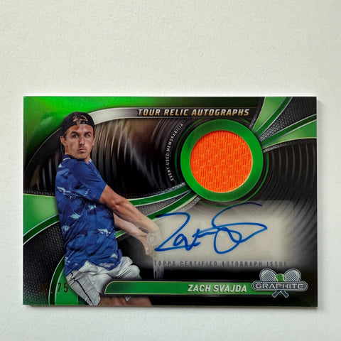 Topps Graphite 2024 Zach Svajda Relic Auto Chrome /75 Tennis Autograph Card