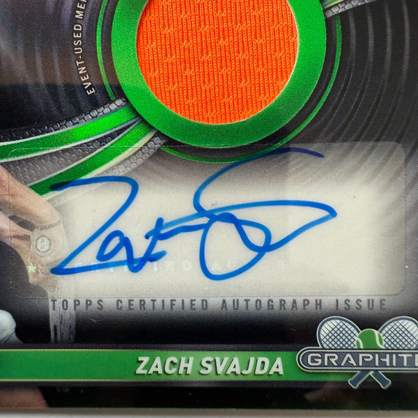 Topps Graphite 2024 Zach Svajda Relic Auto Chrome /75 Tennis Autograph Card