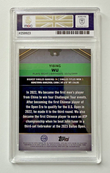 Topps 2024 Graphite Tennis Yibing Wu Gold Parallel Refractor Chrome MGC 9 /25