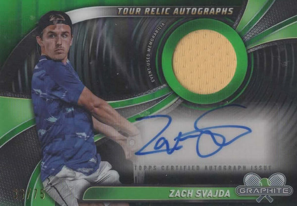 Topps Graphite 2024 Zach Svajda Relic Auto Chrome /75 Tennis Autograph Card