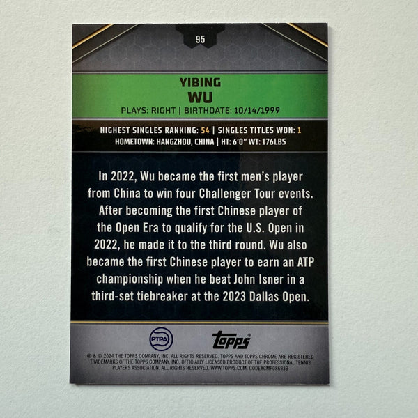 Topps Graphite 2024 Yibing Wu Green Parallel Chrome /199 Tennis Card
