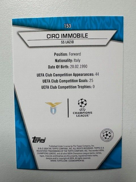 Topps Superstars 2024 23/24 Ciro Immobile Lazio Molten Rare Roma Card #153